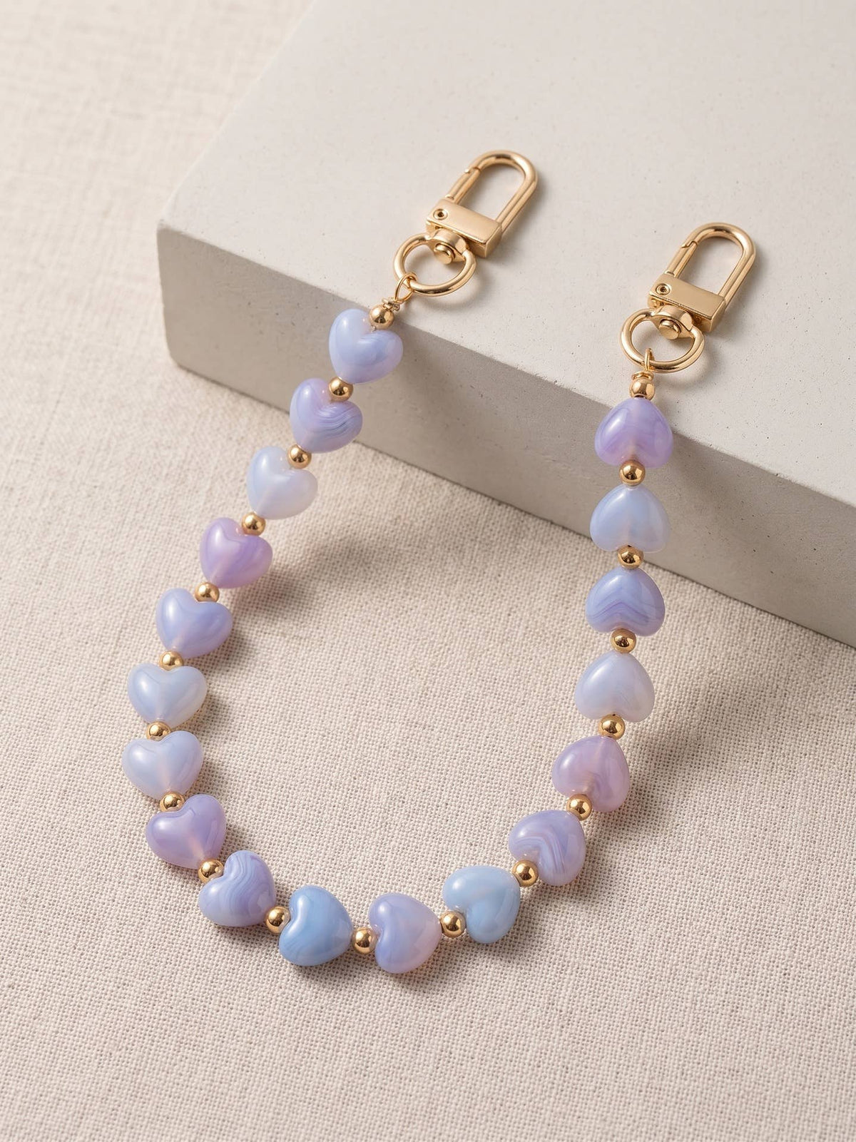 Heart Resin Bead Bag Chain Handbag Decorative Strap