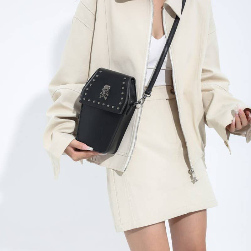 Gothic Vintage Cross Studded Crossbody Bag