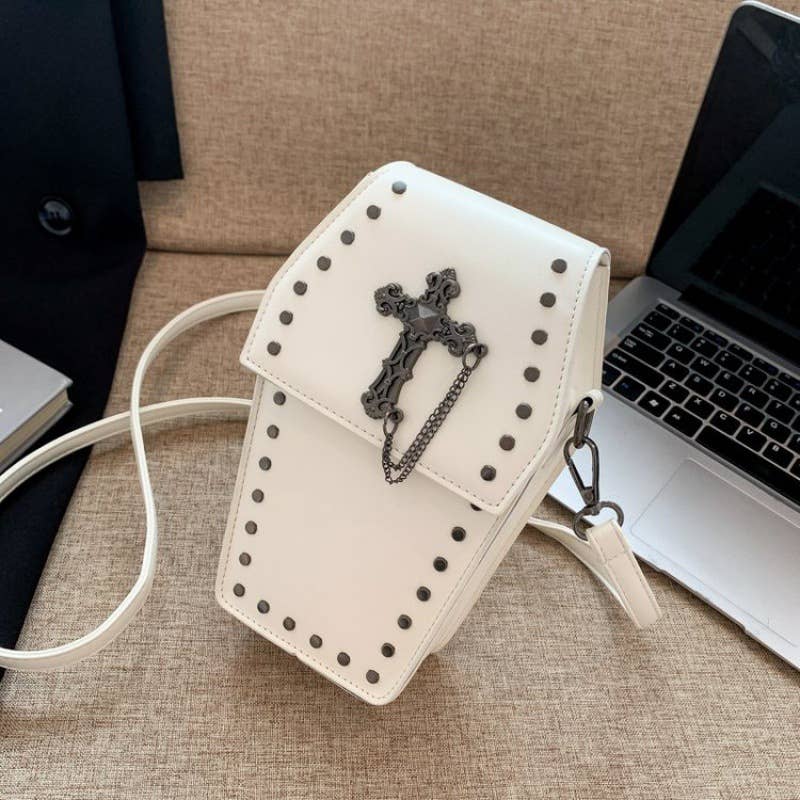 Gothic Vintage Cross Studded Crossbody Bag