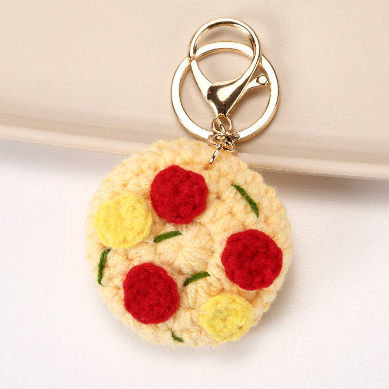 Food-Themed Crochet Keychain Accessories Handmade from Milk Cotton Yarn