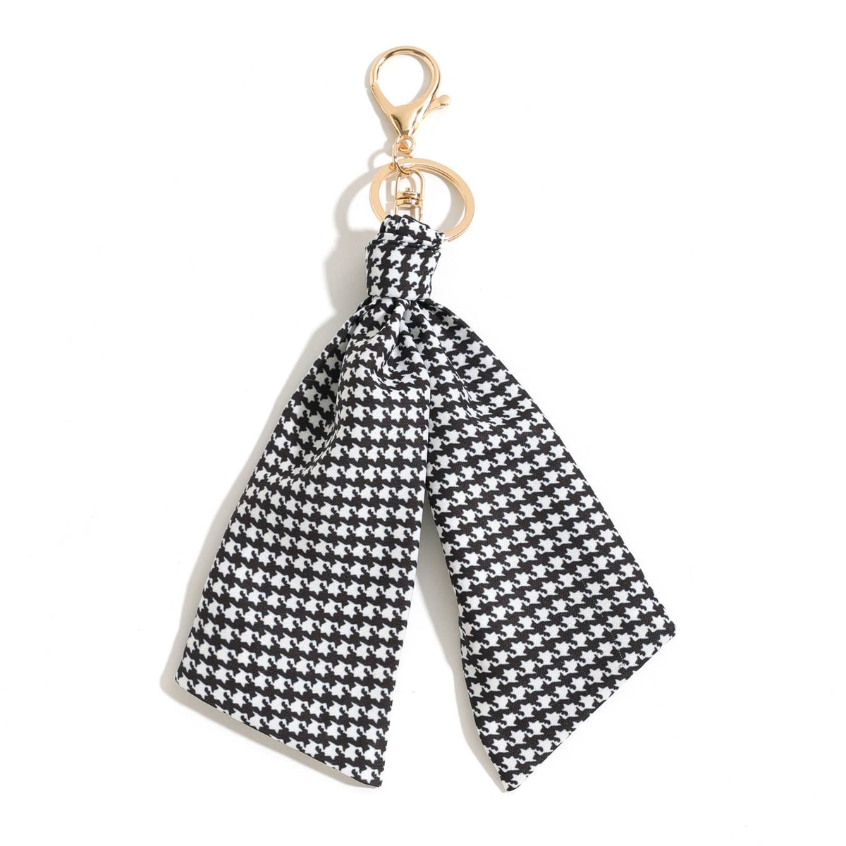 Houndstooth Scarf Bag Charm Keychain