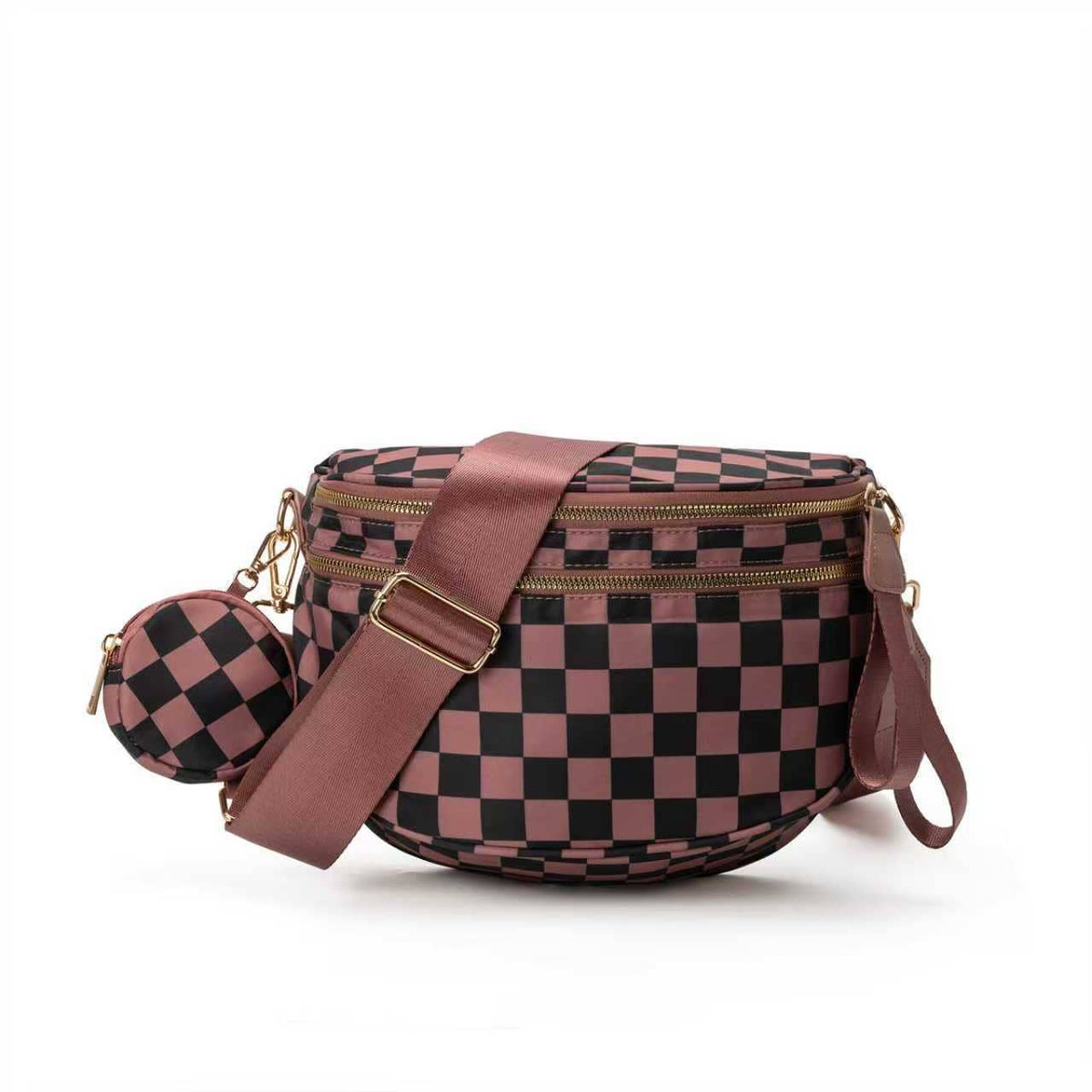 Checkered Bum Bag Crossbody Bag with coin purse