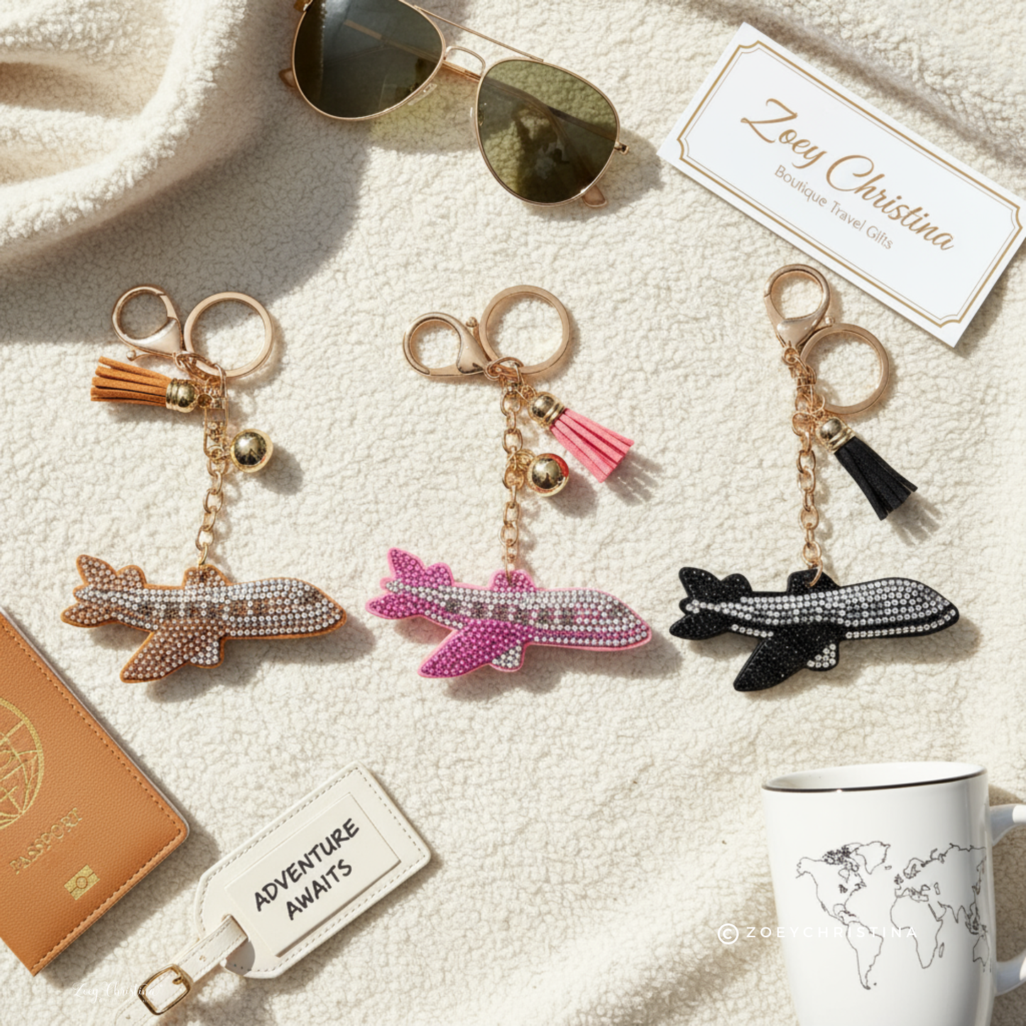 Airplane Bag Charm – Keychain for Flight Attendant
