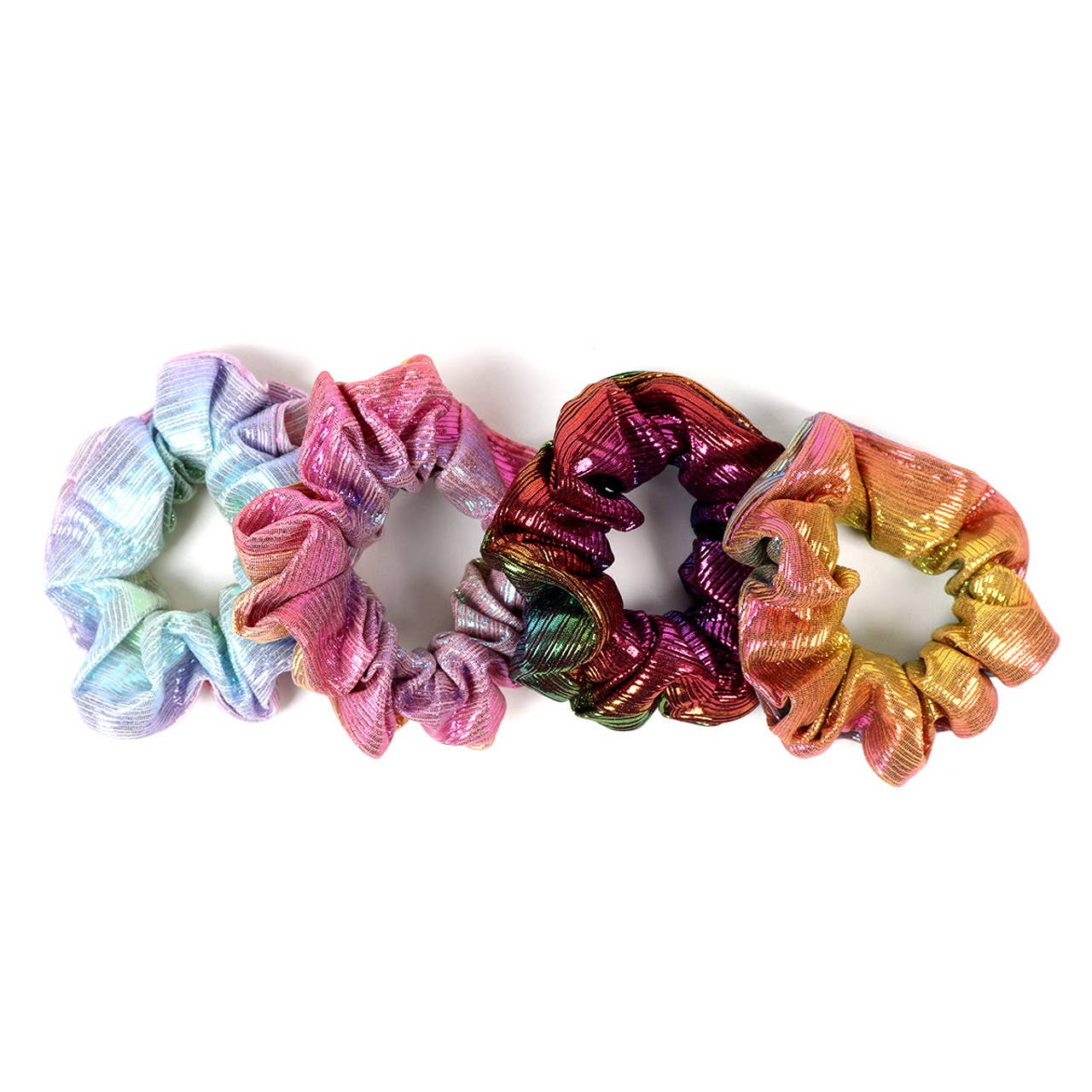 Assorted Shiny Metallic Hair Scrunchies-
