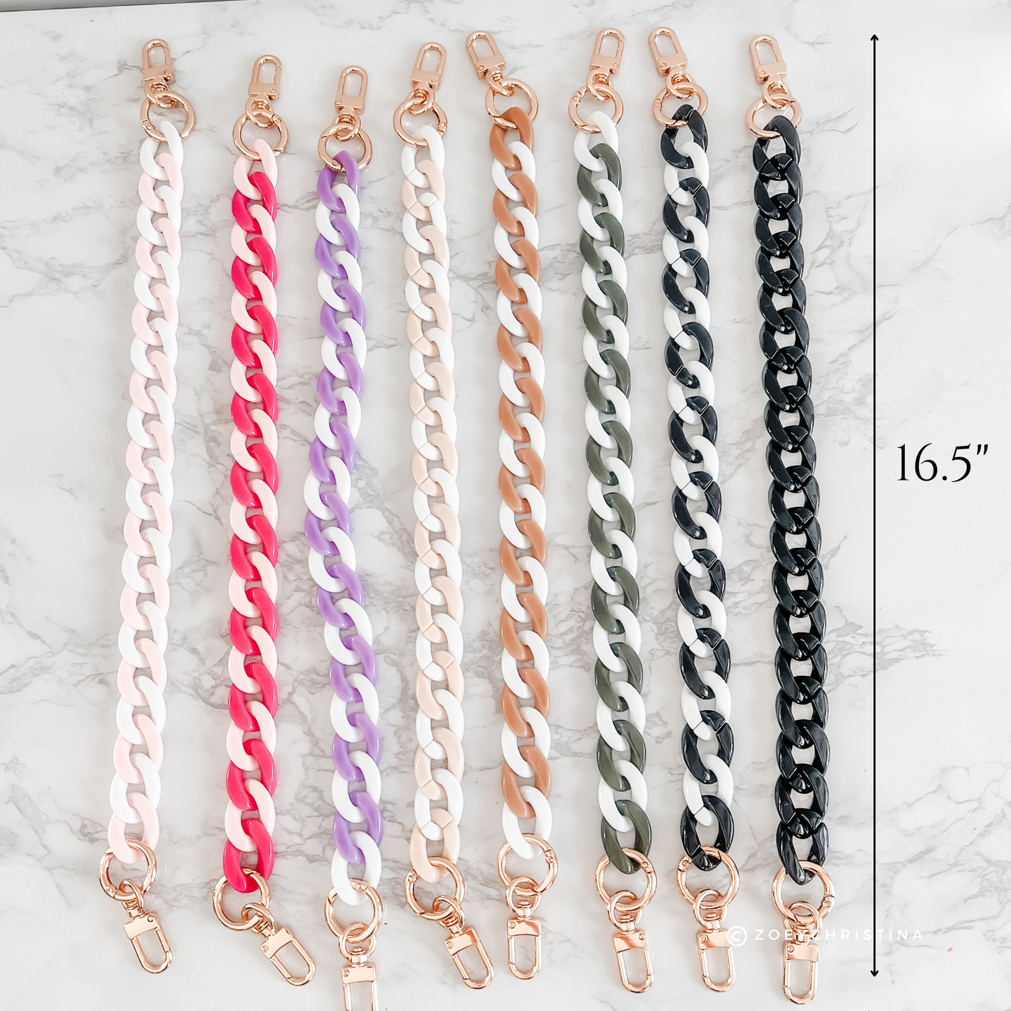 Chunky Acrylic Bag Chains – 8 Colors, 16.5" Length