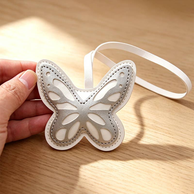 Hollow Cutout PU Leather Butterfly Bag Charm