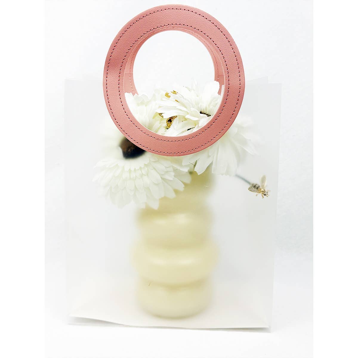 Reusable Transparent Gift Bag with Round PU Handle