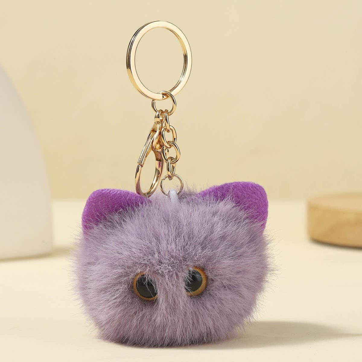 Cute Fluffy Cat Keychains in Multiple Colors for Gifts