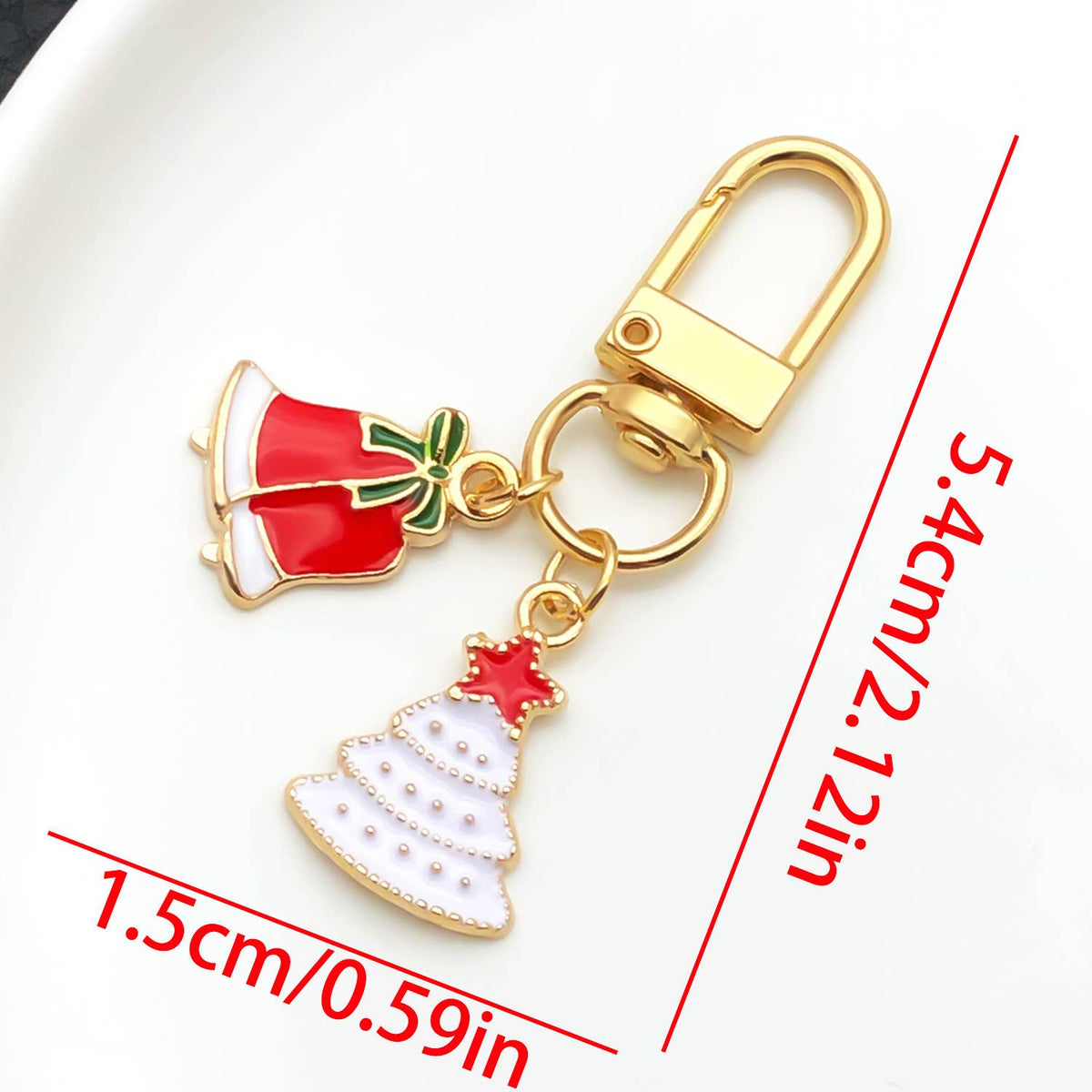 Merry Christmas cute Christmas tree Santa Claus keychain