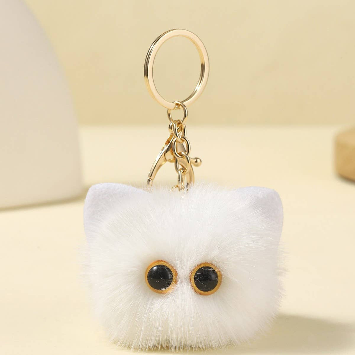 Cute Fluffy Cat Keychains in Multiple Colors for Gifts