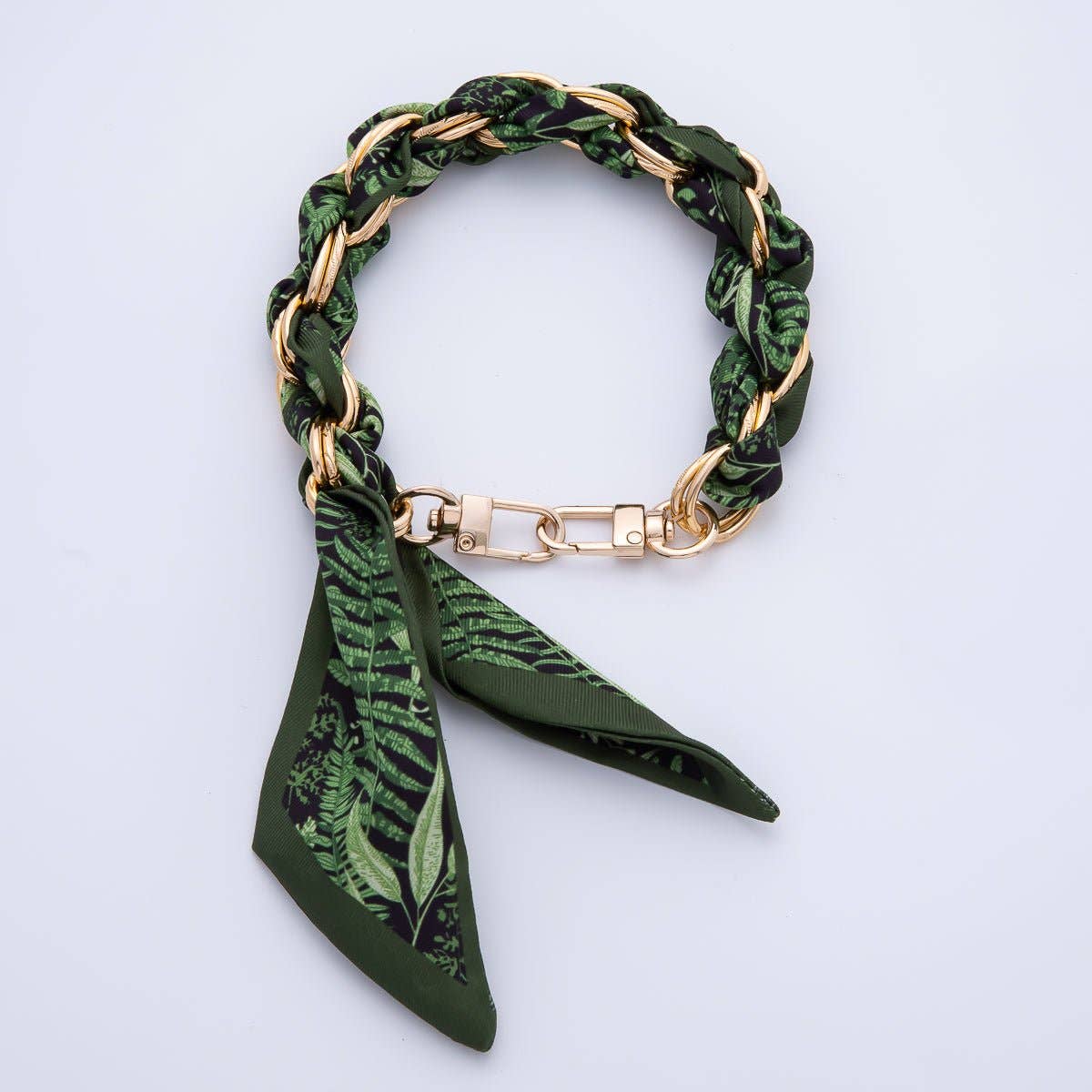 18K Gold Filled Silk Textile Knot Bag Charm Bracelet Keychain Accessories | WB-00156 - WB-00169