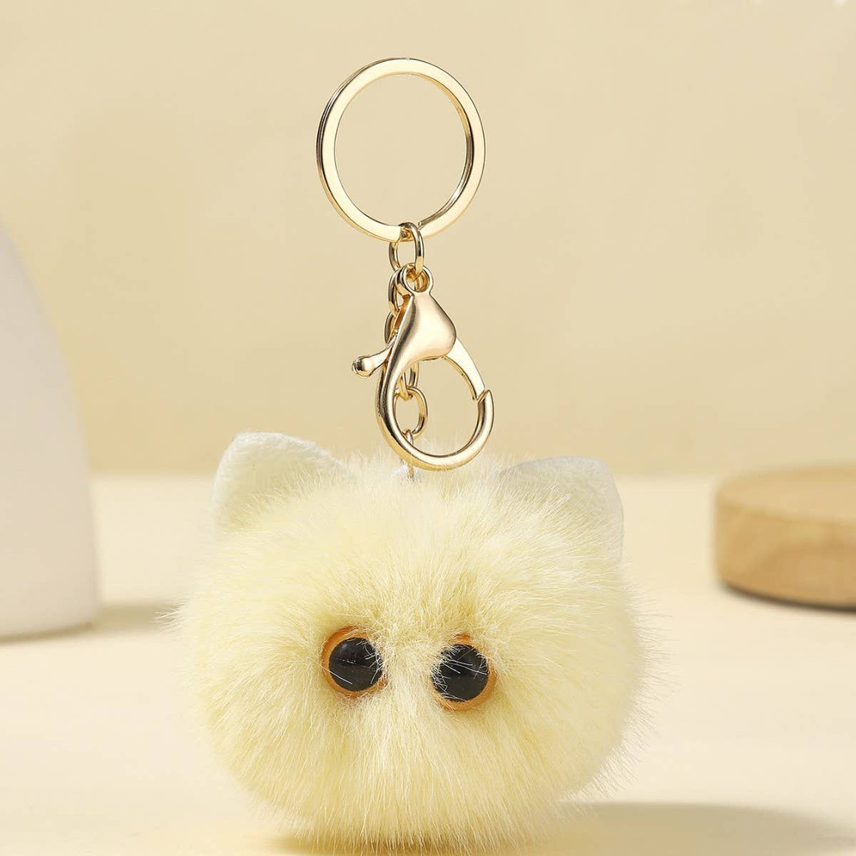 Cute Fluffy Cat Keychains in Multiple Colors for Gifts