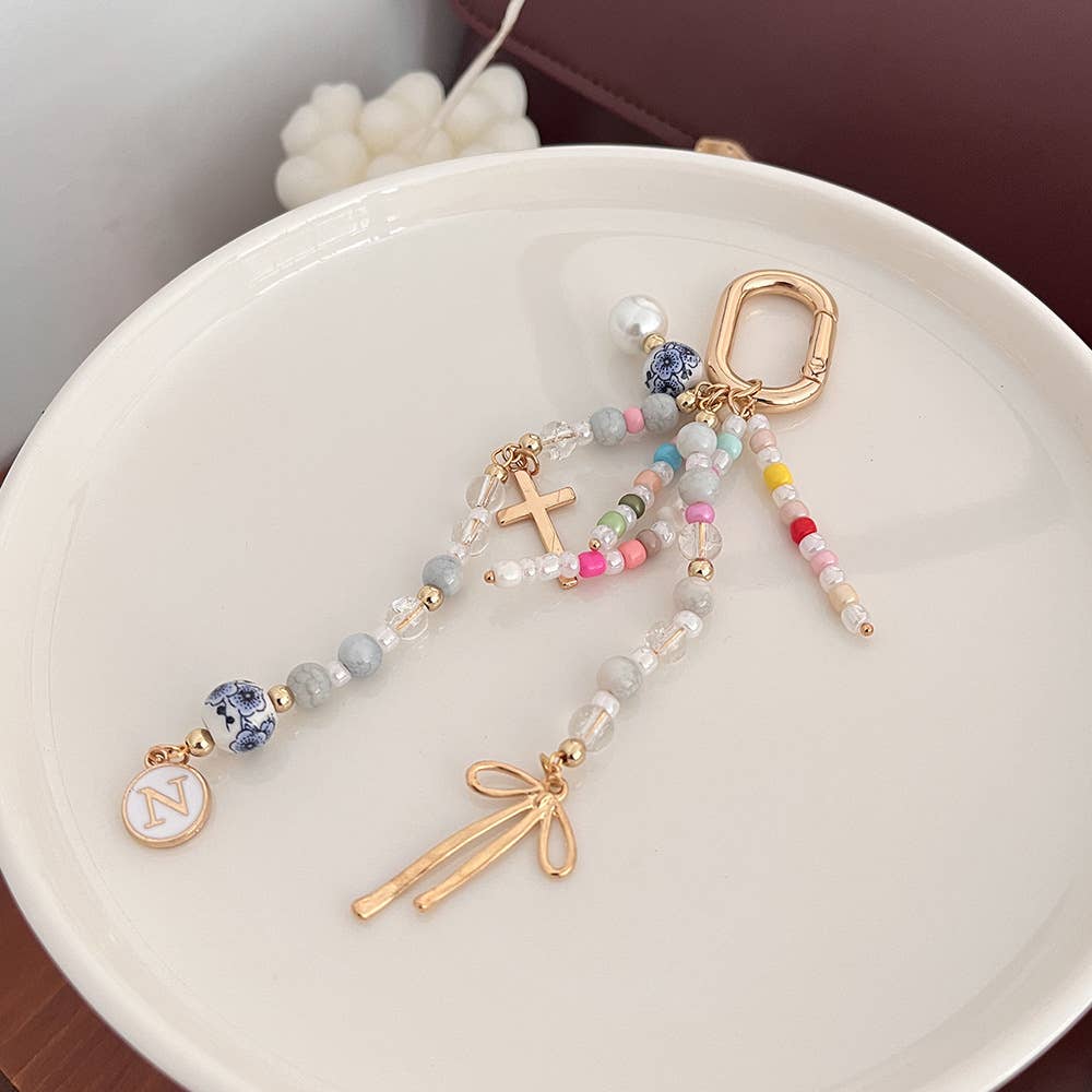 Y2K Aesthetic Beaded Multi-Charm Keychain Bag Pendant