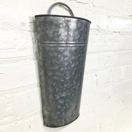 Half Bucket Wall Hanging, Galvanized