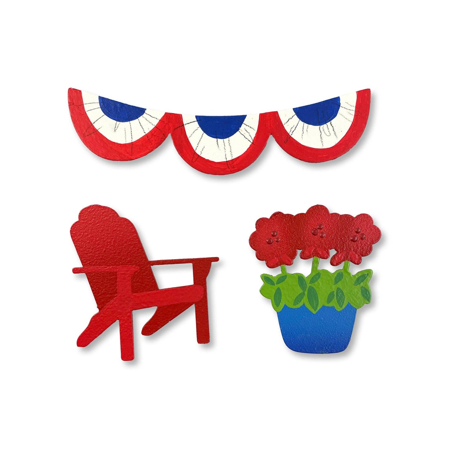 Patriotic Front Porch Magnets S/3